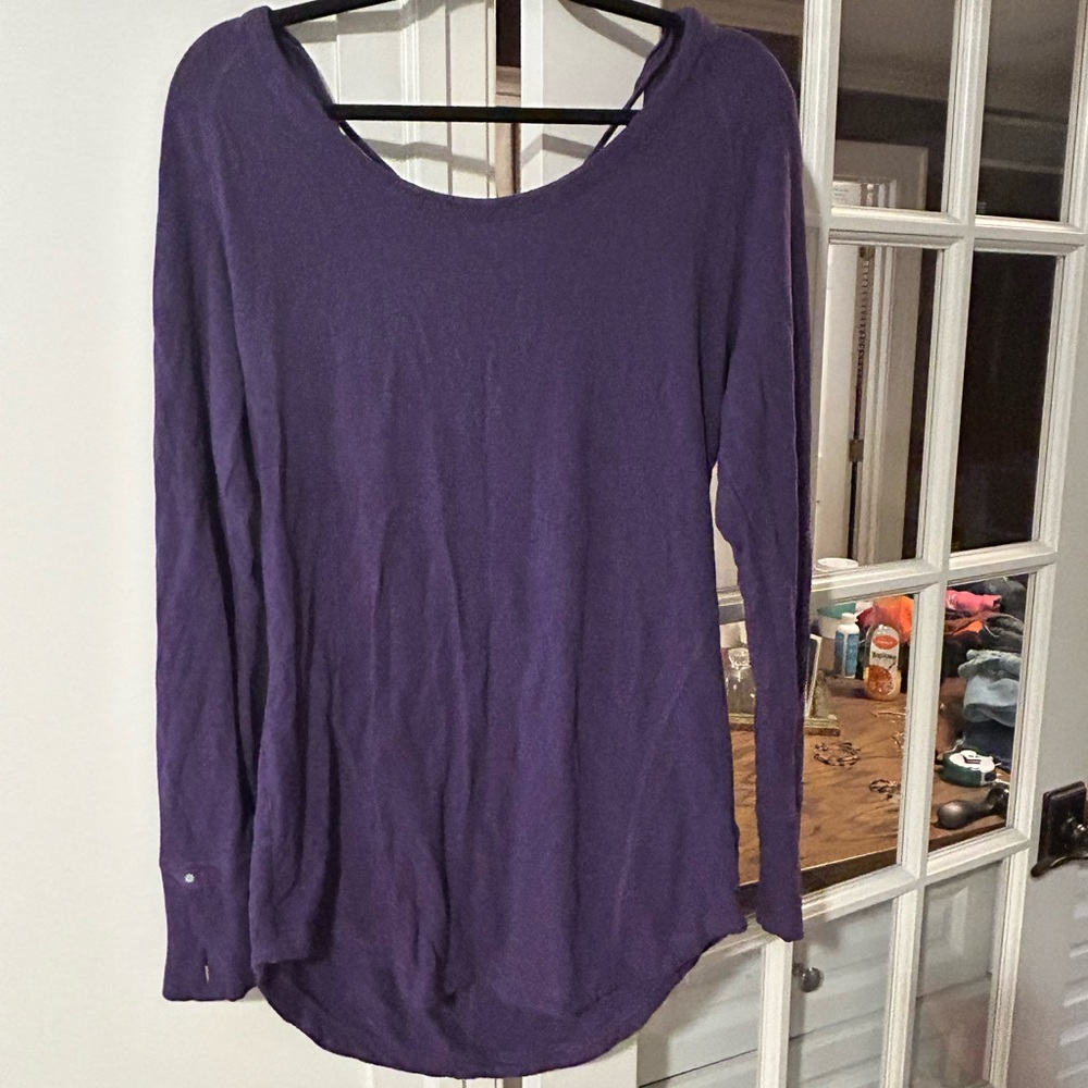 Purple athleta tunic, open back, size M